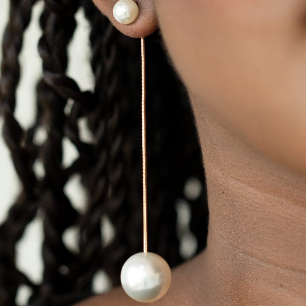 Pearl and Gold Drop Earrings
